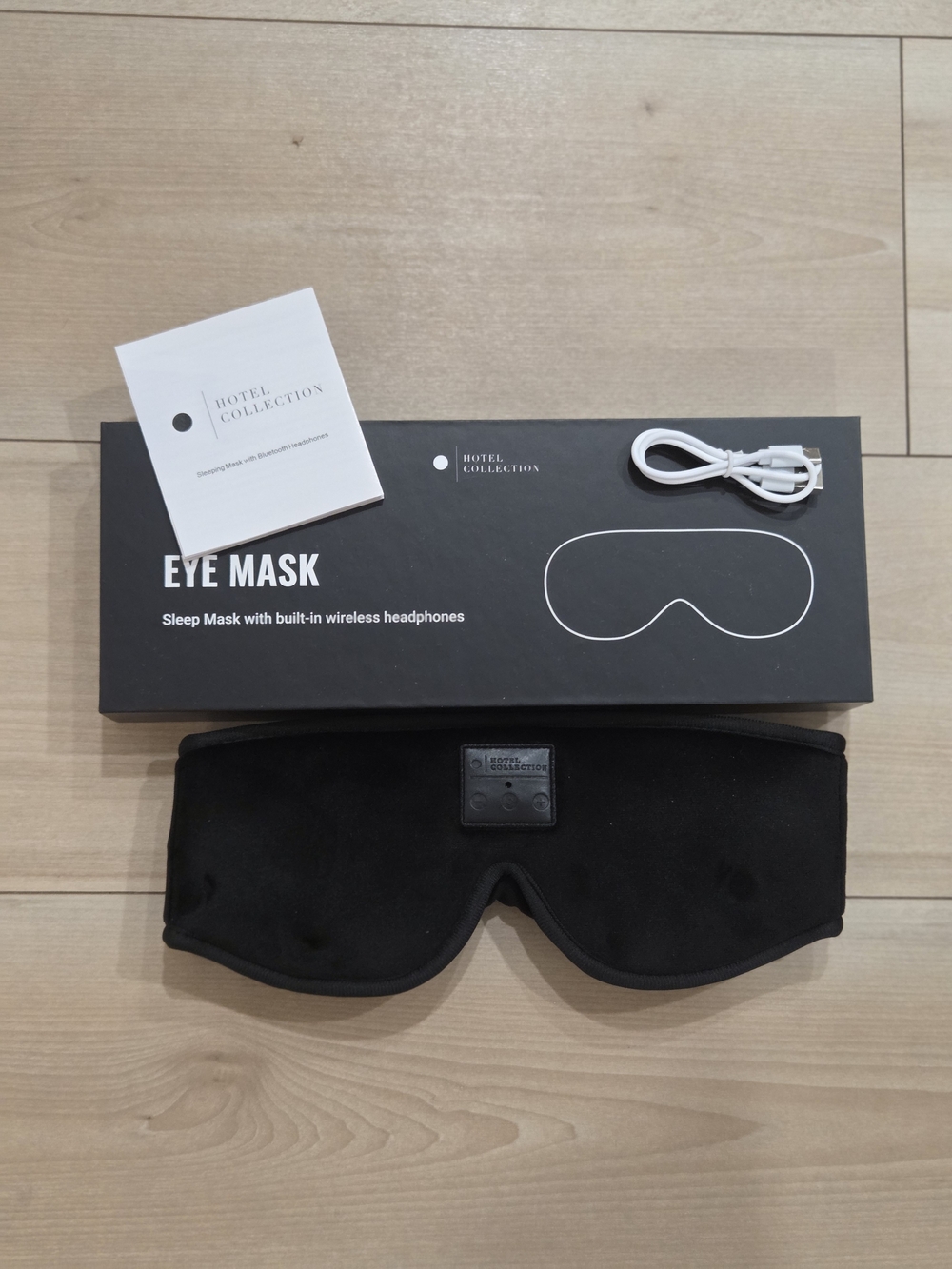 Hotel Collection Blackout Wireless Sleep Mask with Built-In Headphones